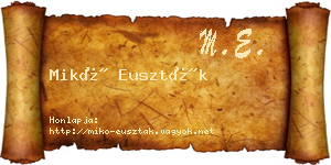 Mikó Euszták névjegykártya